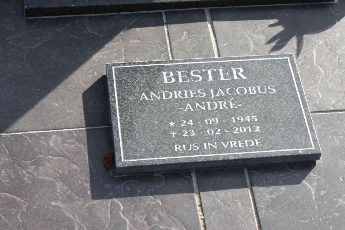 BESTER Andries Jacobus 1945-2012