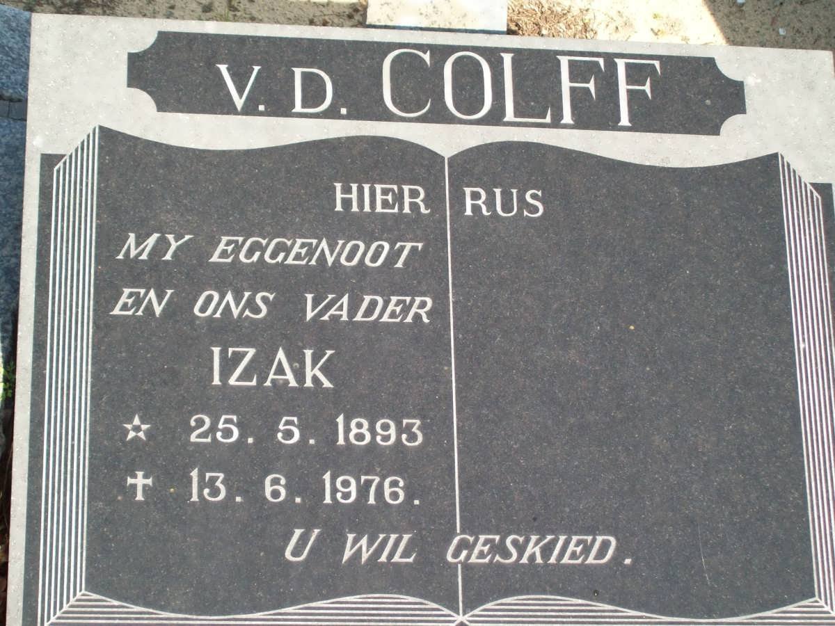 COLFF Izak, van der 1893-1976