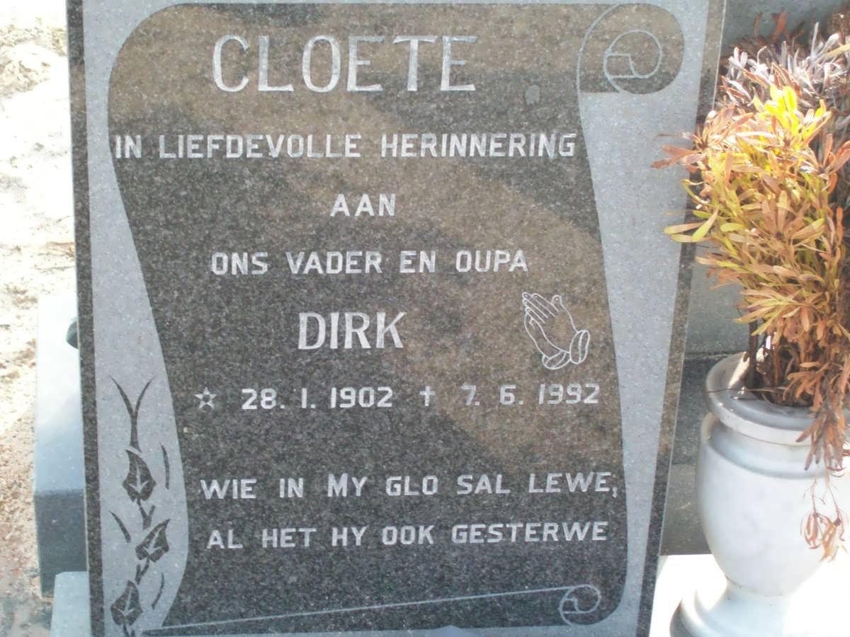 CLOETE Dirk 1902-1992