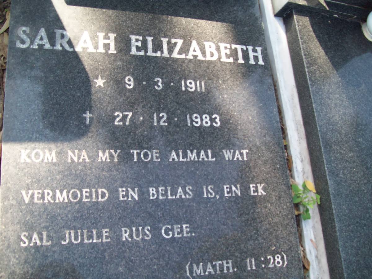 COLLEN Sarah Elizabeth 1911-1983