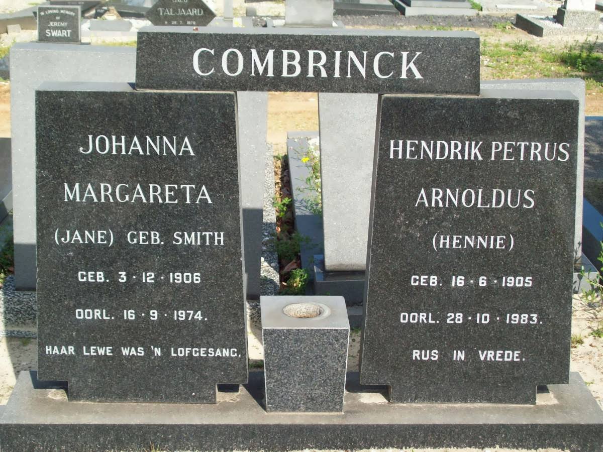 COMBRINCK Hendrik Petrus Arnoldus 1905-1983 &amp; Johanna Margareta SMITH 1906-1974