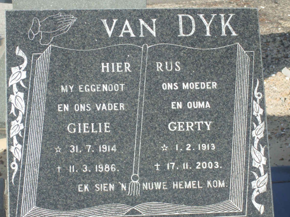 DYK Gielie, van 1914-1986 &amp; Gerty 1913-2003