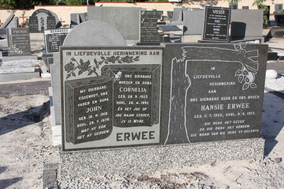 ERWEE Jack 1918-1976 &amp; Cornelia 1923-1992 :: ERWEE Hansie 1955-1973
