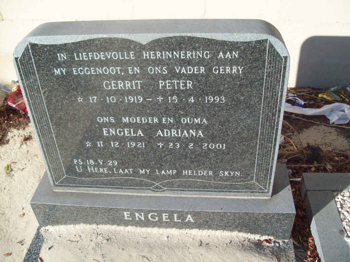 ENGELA Gerrit Peter 1919-1993 &amp; Engela Adriana 1921-2001