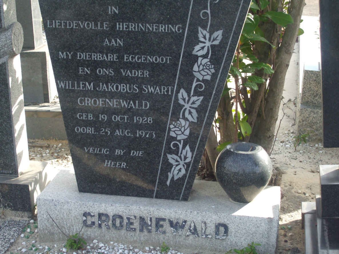 GROENEWALD Willem Jacobus Swart 1928-1973