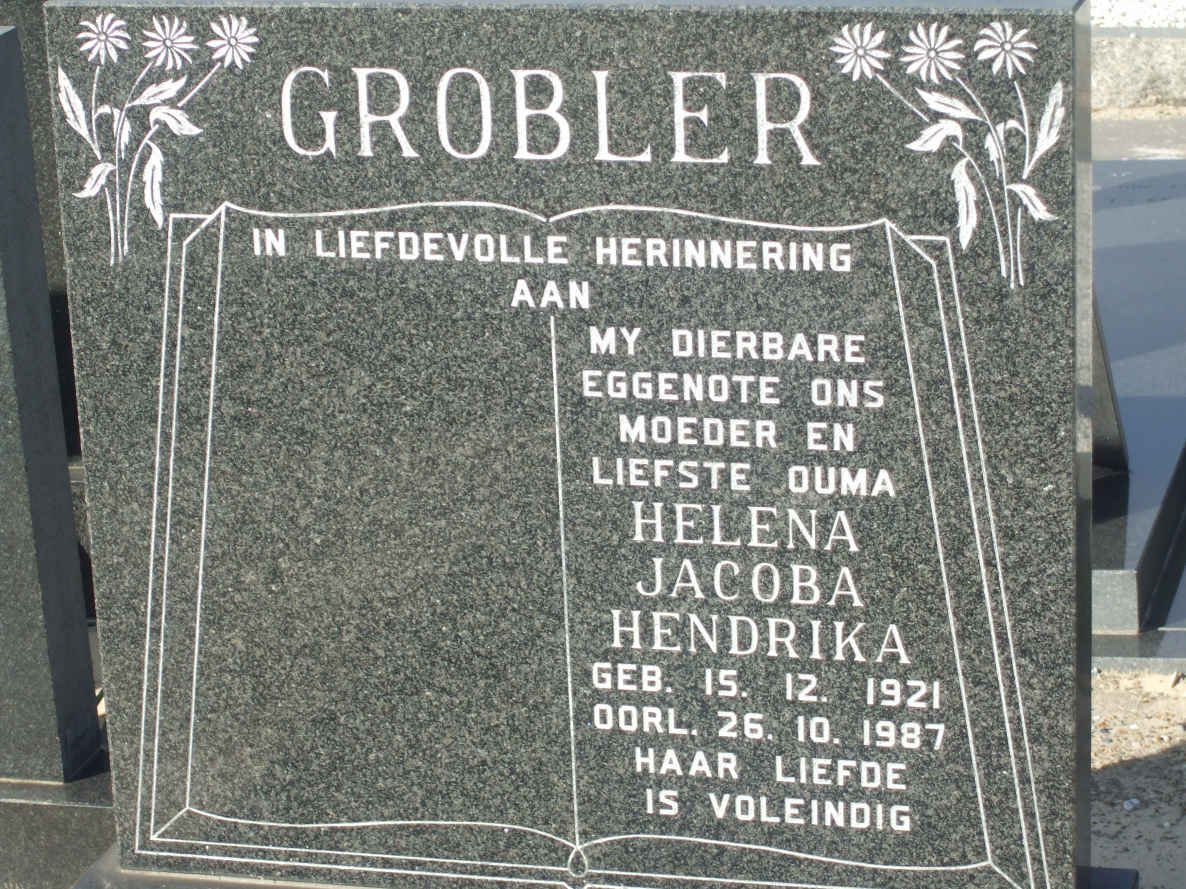 GROBLER Helena Jacoba Hendrika 1921-1987