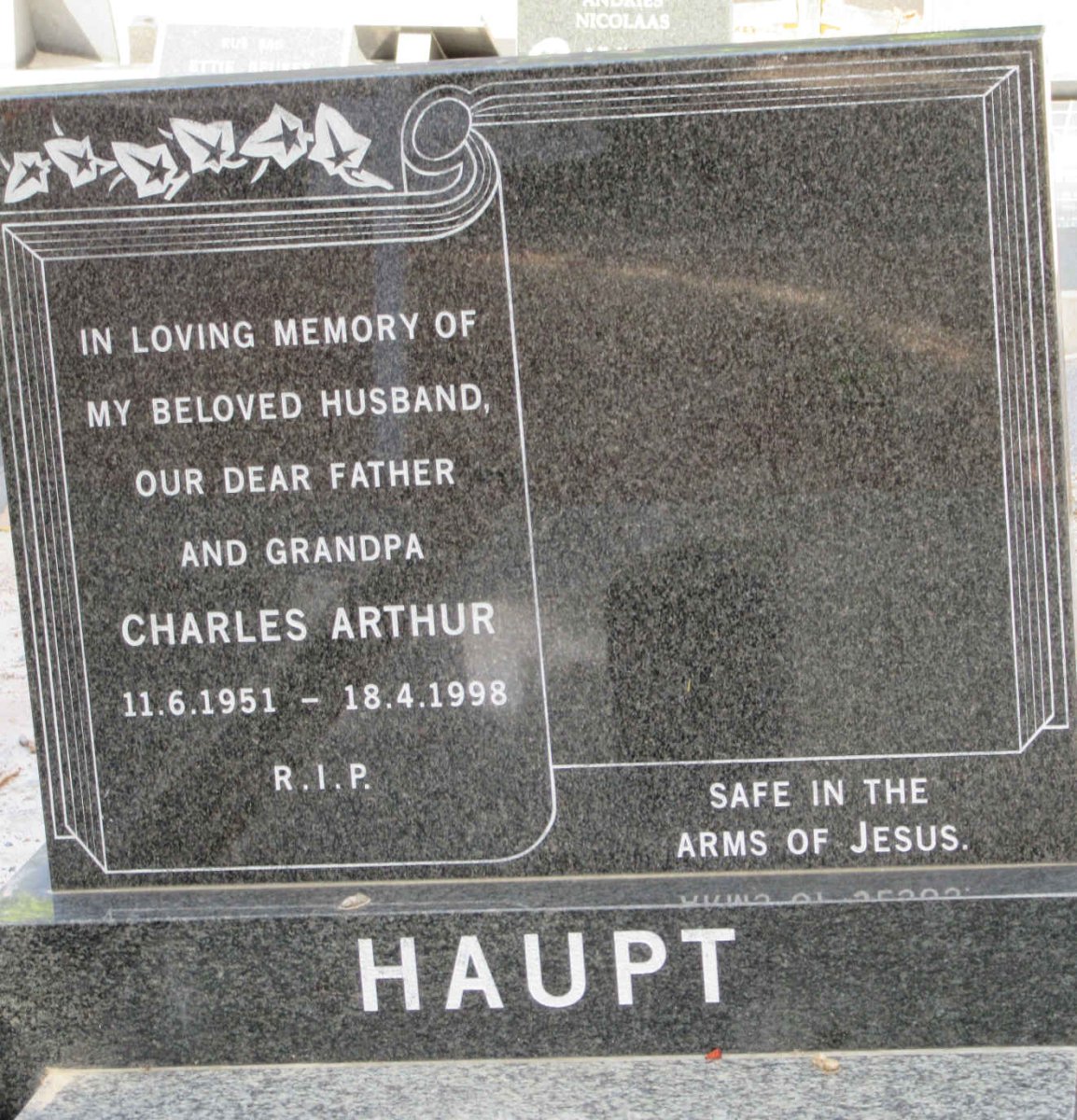 HAUPT Charles Arthur 1951-1998
