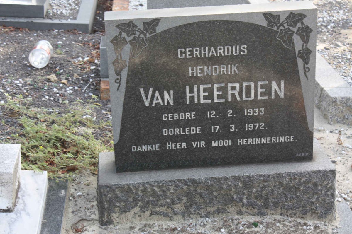 HEERDEN Gerhardus Hendrik, van 1933-1972