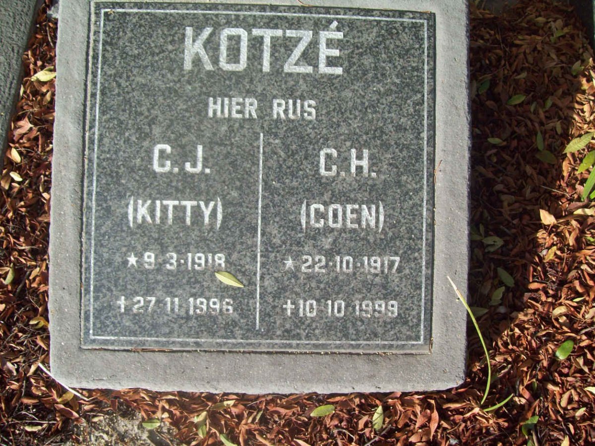 KOTZÉ C.H. 1917-1999 &amp; C.J. 1918-1996