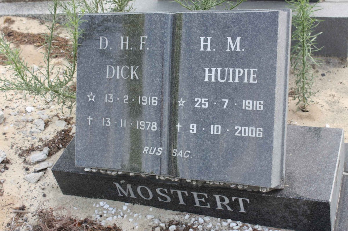 MOSTERT D.H.F. 1916-1978 &amp; H.M. 1916-2006