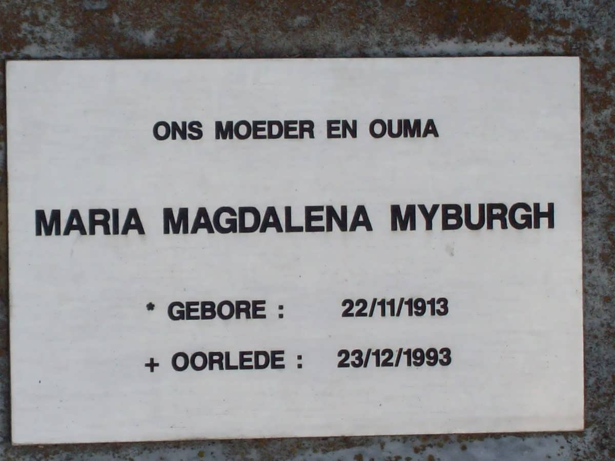 MYBURGH Maria Magdalena 1913-1993