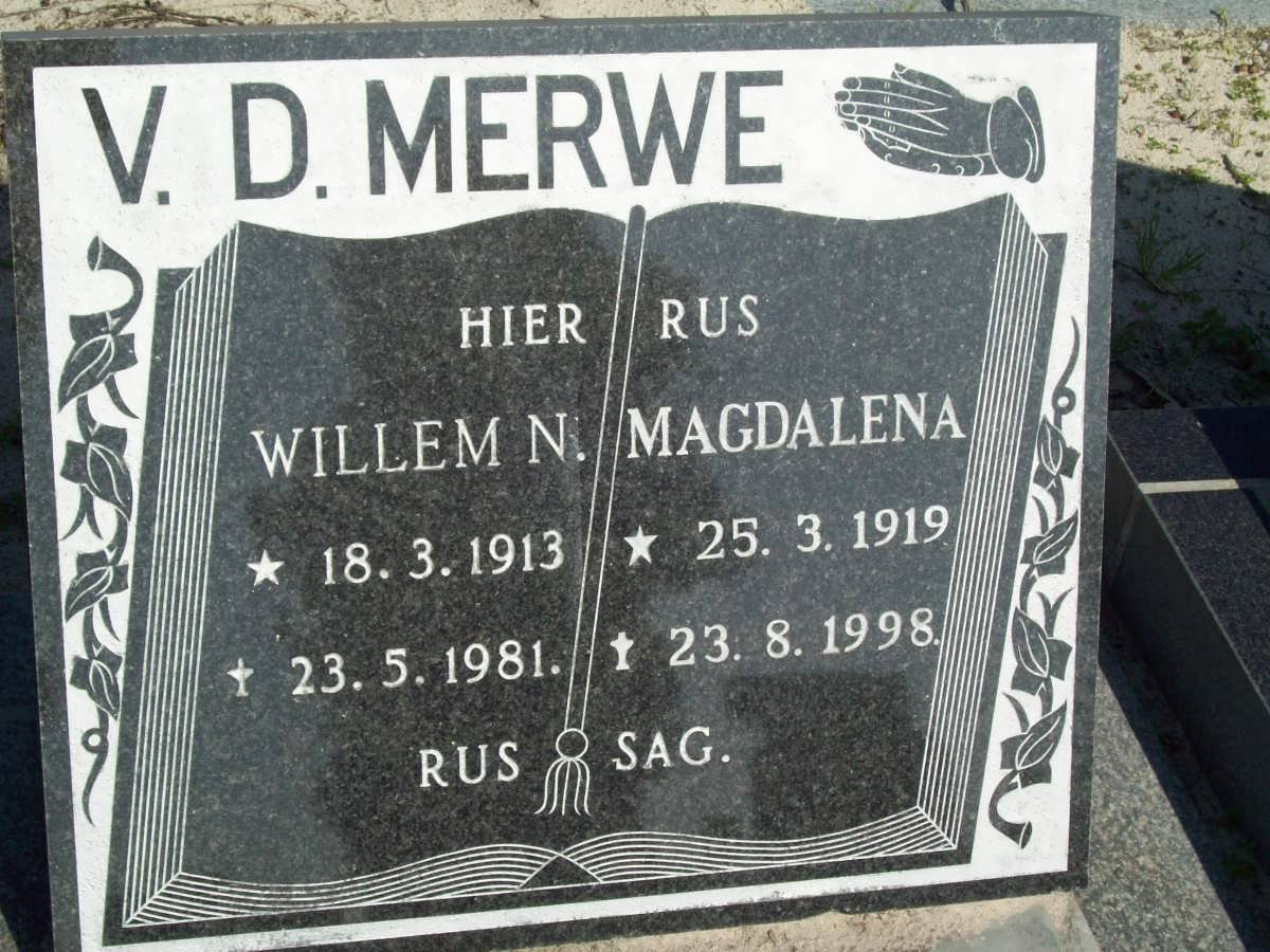MERWE Willem N., v.d. 1913-1981 &amp; Magdalena 1919-1998