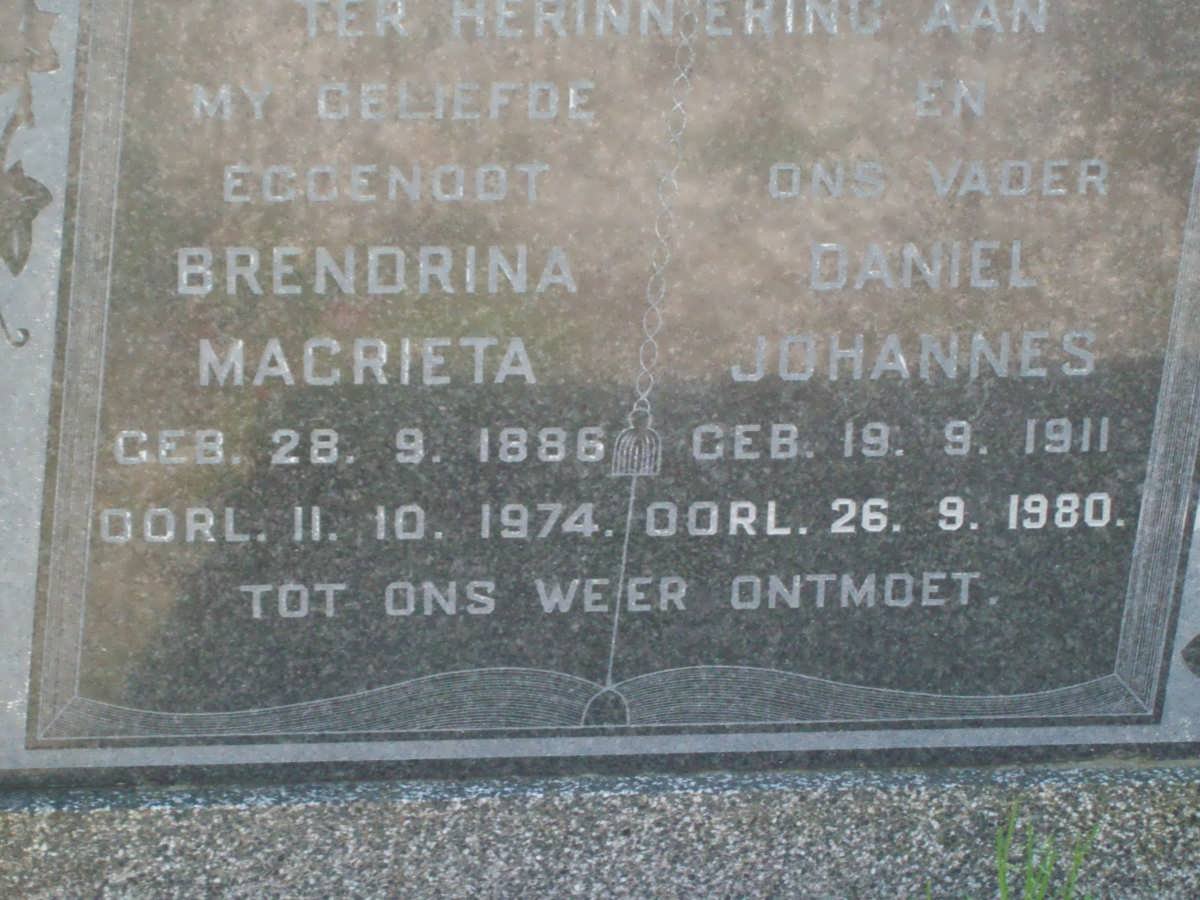 OORDT Daniel Johannes, van 1911-1980 &amp; Brendrina Magrieta 1886-1974