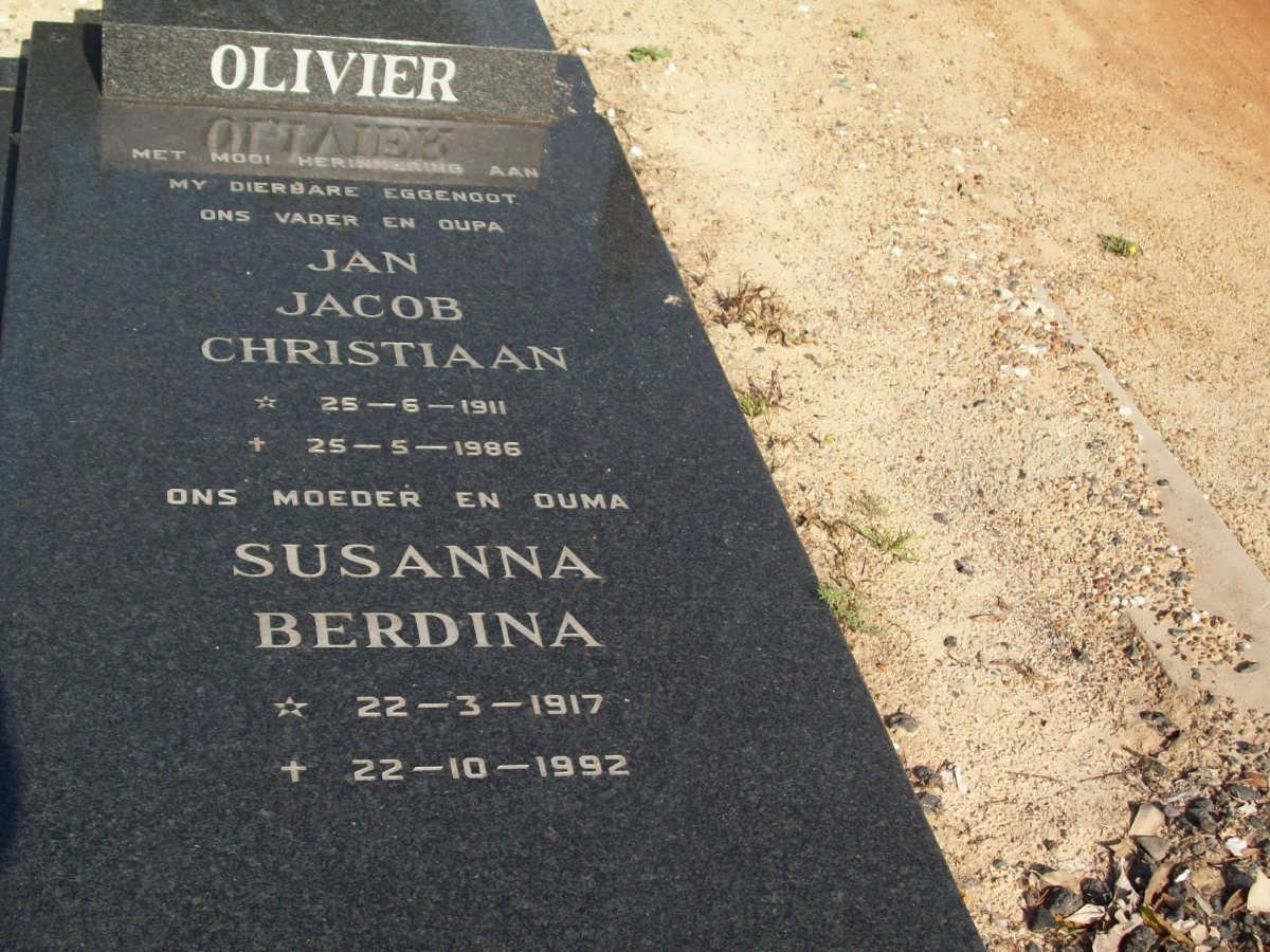 OLIVIER Jan Jacob Christiaan 1911-1986 &amp; Susanna Berdina 1917-1992