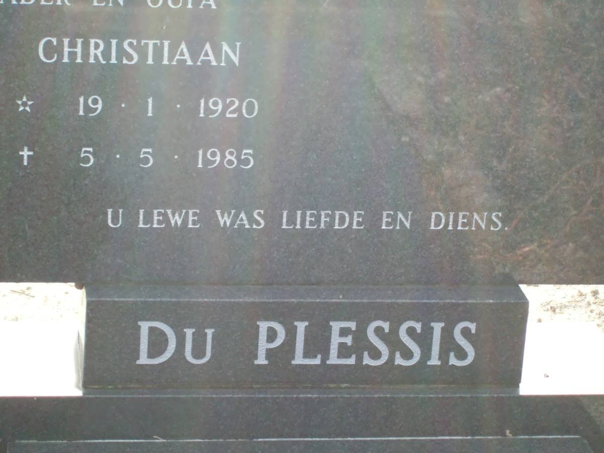 PLESSIS Christiaan , du 1920-1985