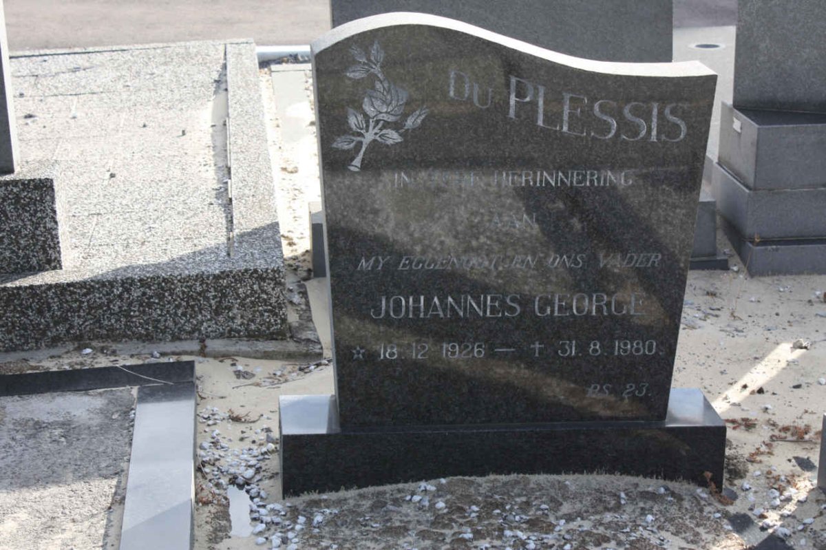 PLESSIS Johannes George, du 1926-1980