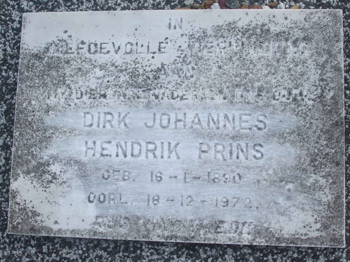 PRINS Dirk Johannes Hendrik 1890-1972