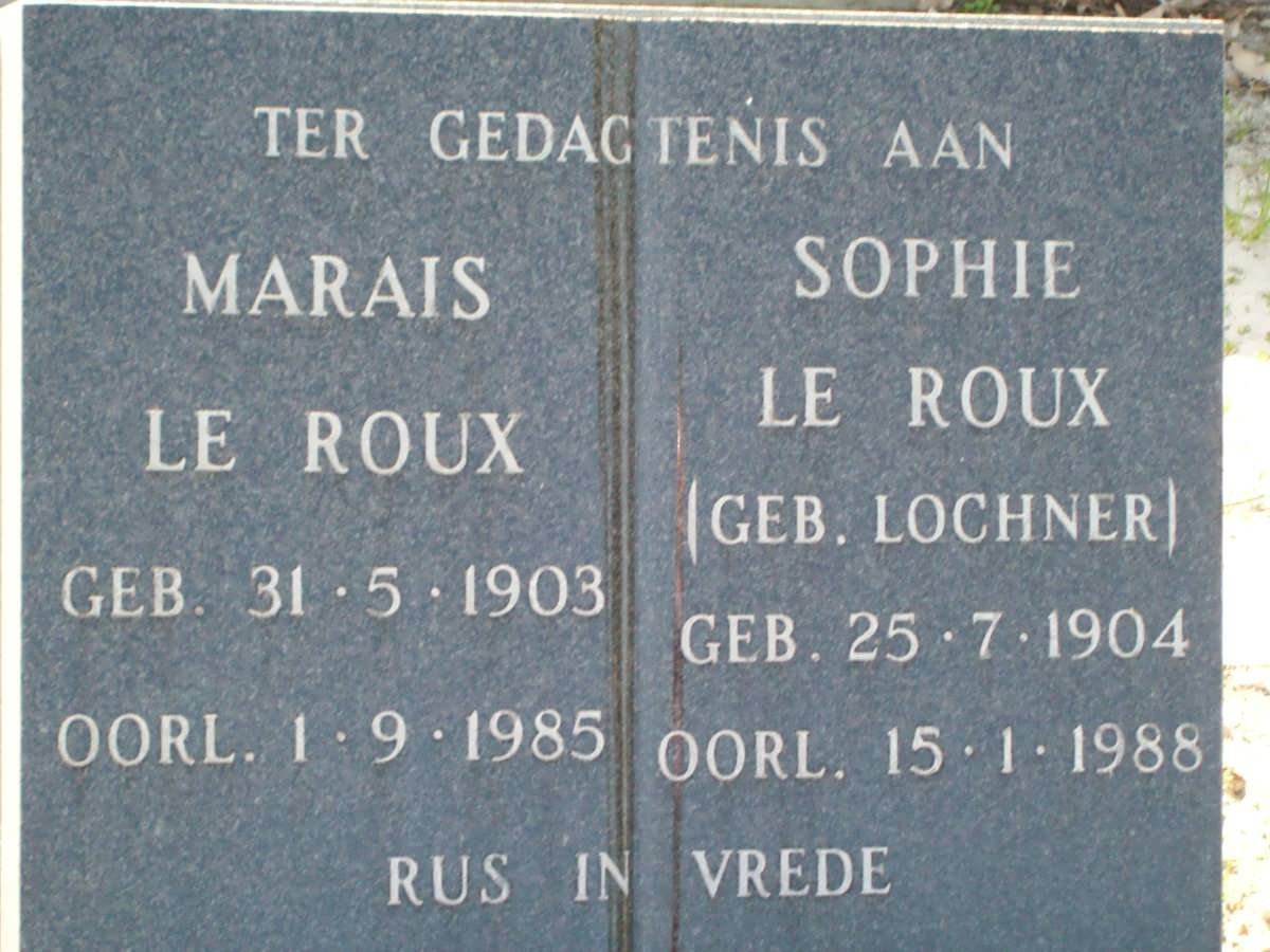 ROUX Marais, le 1903-1985 &amp; Sophie LOCHNER 1904-1988