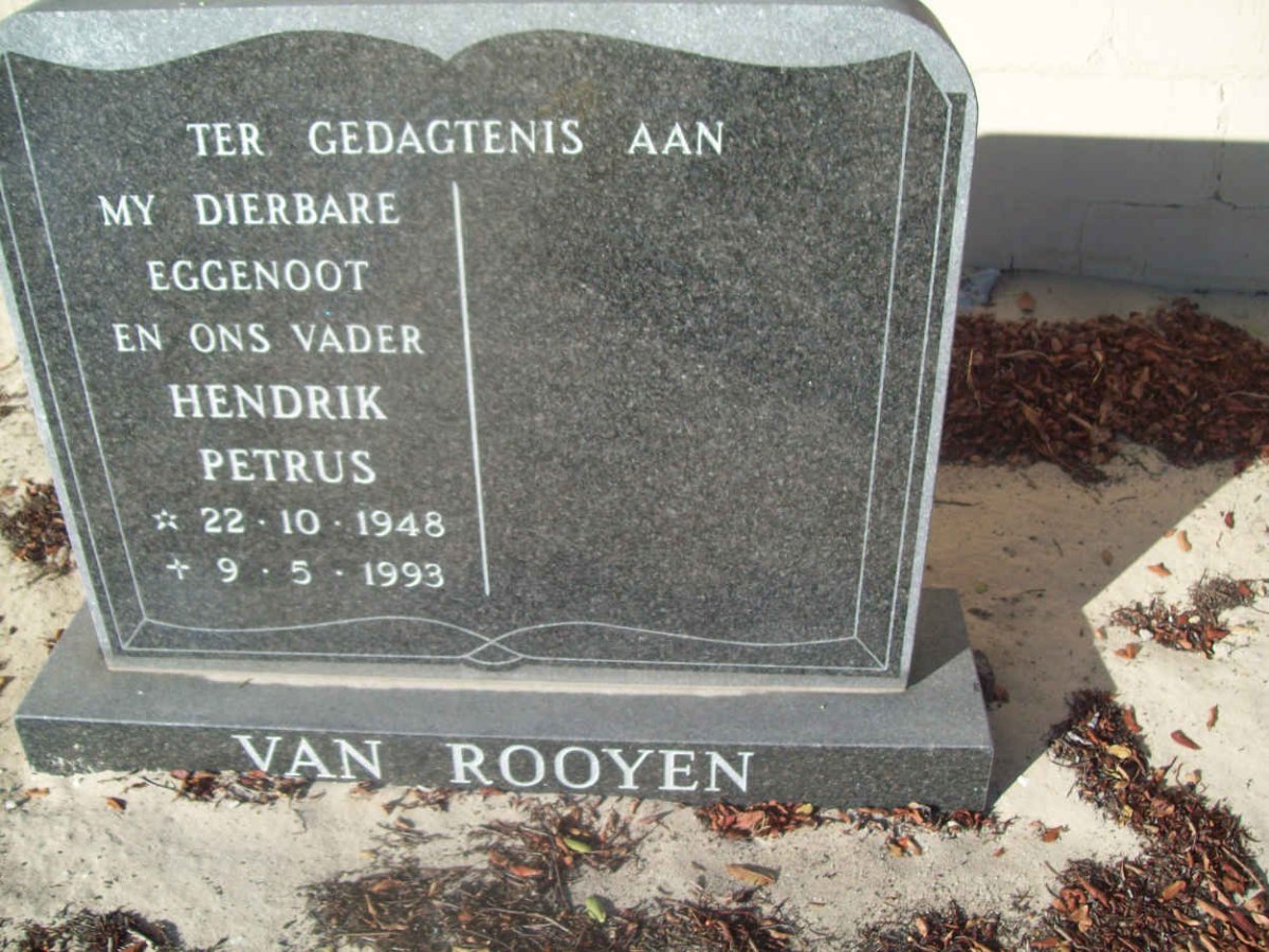 ROOYEN Hendrik Petrus, van 1948-1993