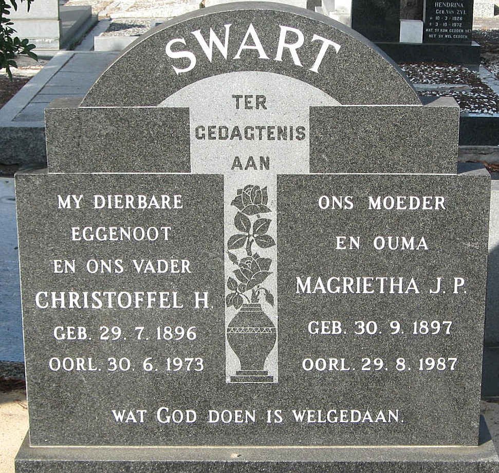 SWART Christoffel H. 1896-1973 &amp; Magrietha J.P. 1897-1987
