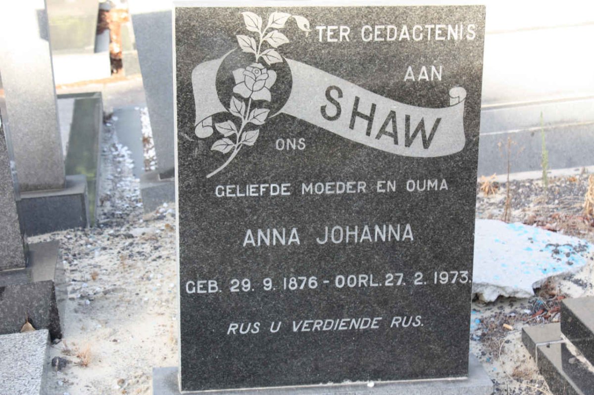 SHAW Anna Johanna 1876-1973