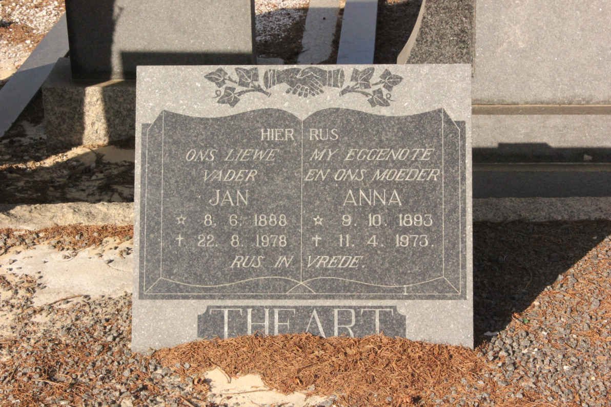 THEART Jan 1888-1978 &amp; Anna 1893-1973