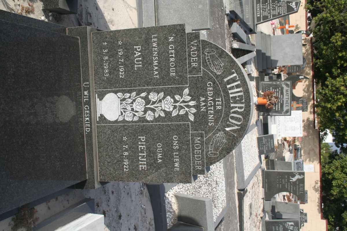 THERON Paul 1922-1983 &amp; Pietjie 1922-