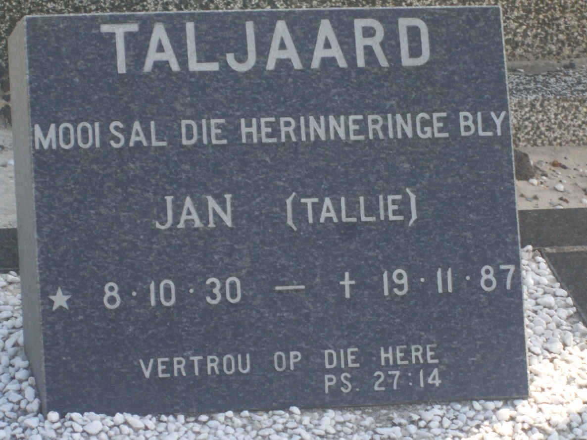 TALJAARD Jan 1930-1987