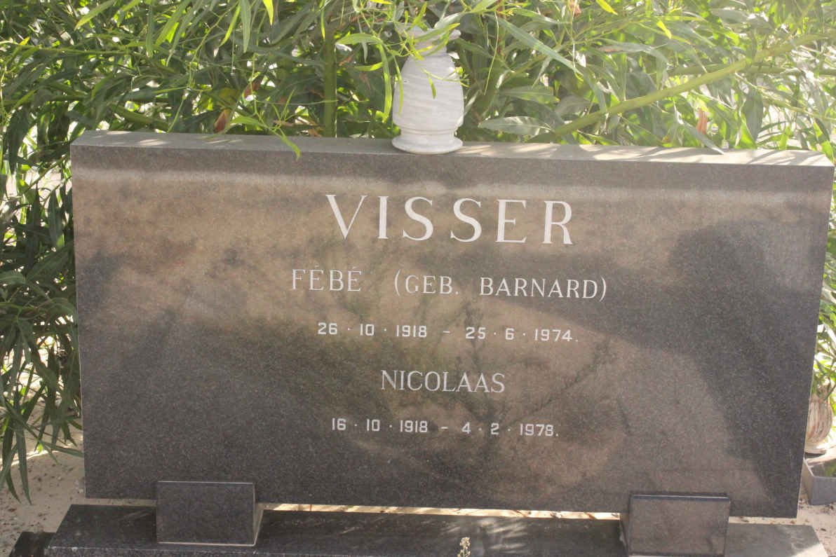 VISSER Nicolaas 1918-1978 &amp; Febe BARNARD 1918-1974