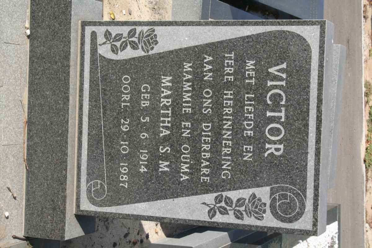 VICTOR Martha S.M. 1914-1987
