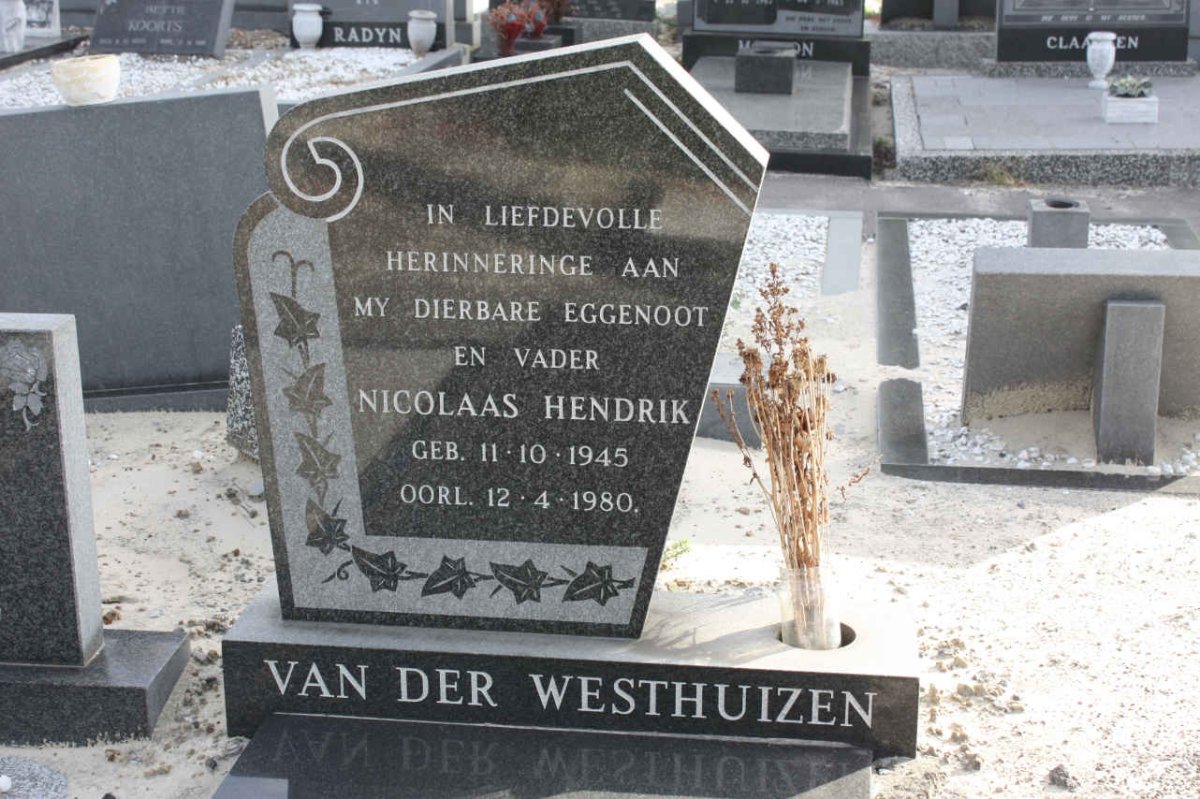 WESTHUIZEN Nicolaas Hendrik, van der 1943-1980