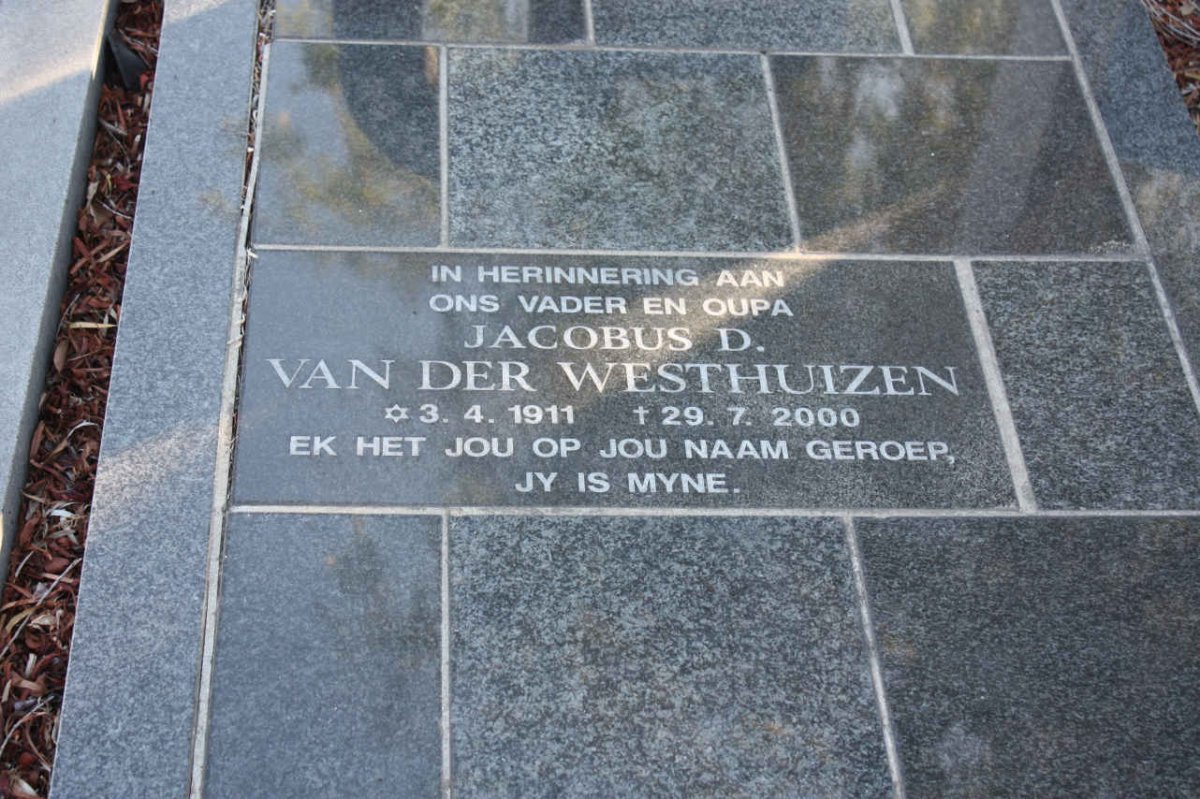 WESTHUIZEN Jacobus D., van der 1911-2000