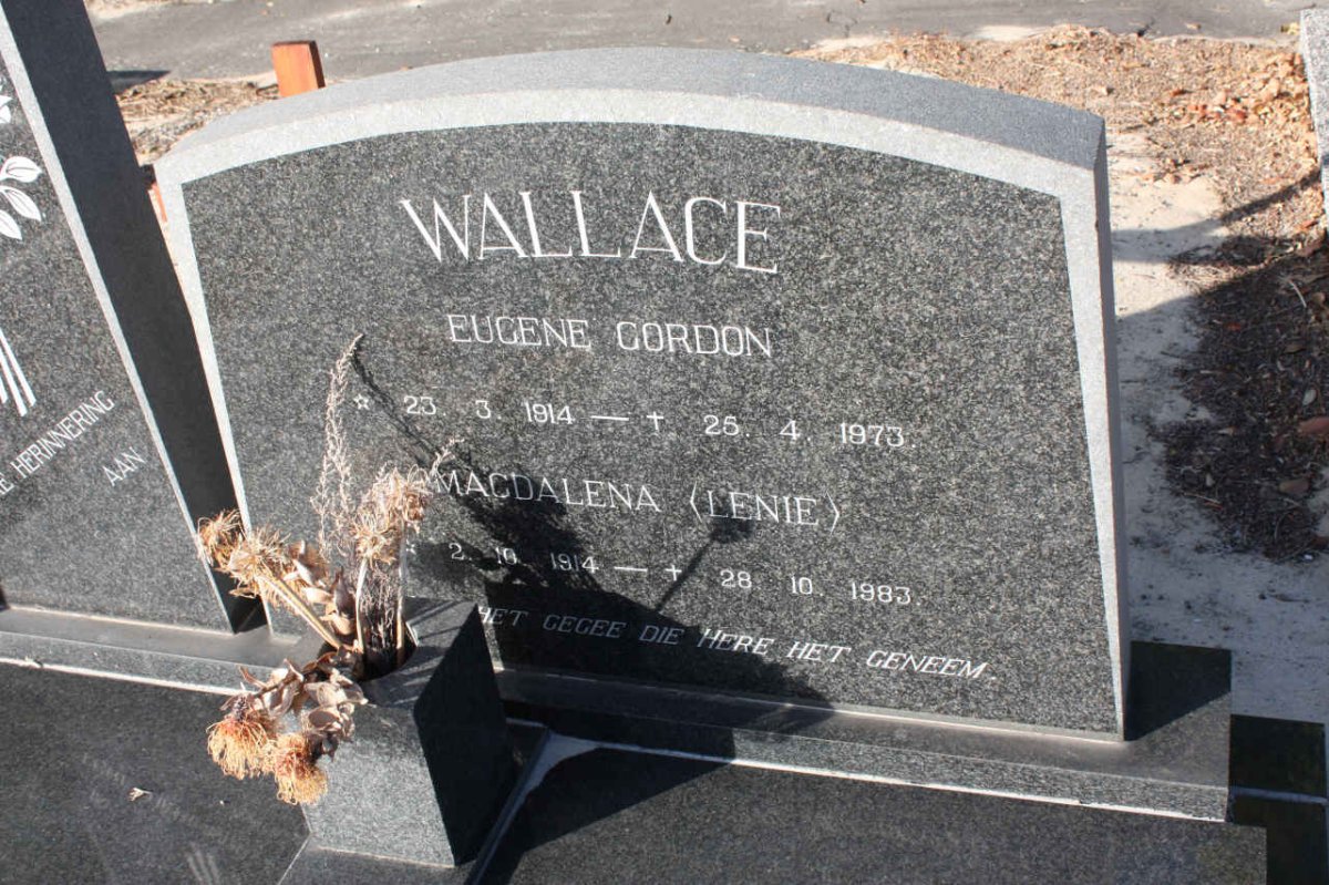 WALLACE Eugene Gordon 1914-1973 &amp; Magdalena 1914-1983