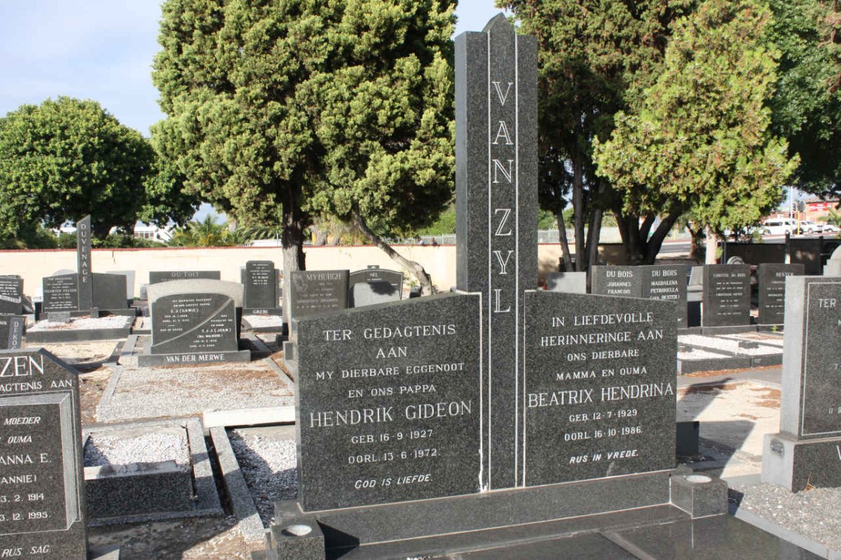 ZYL Hendrik Gideon, van 1927-1972 &amp; Beatrix Hendrina 1929-1986