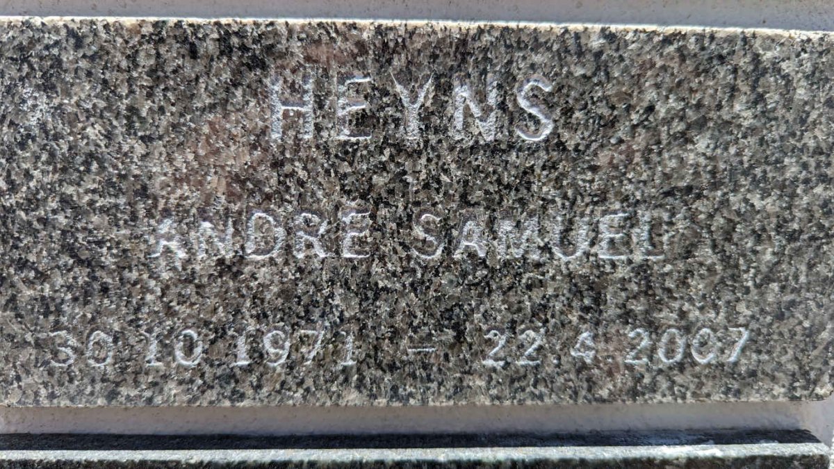 HEYNS Andre Samuel 1971-2007