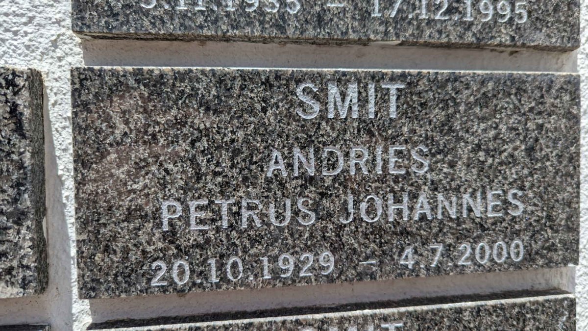 SMIT Andries Petrus Johannes 1929-2000
