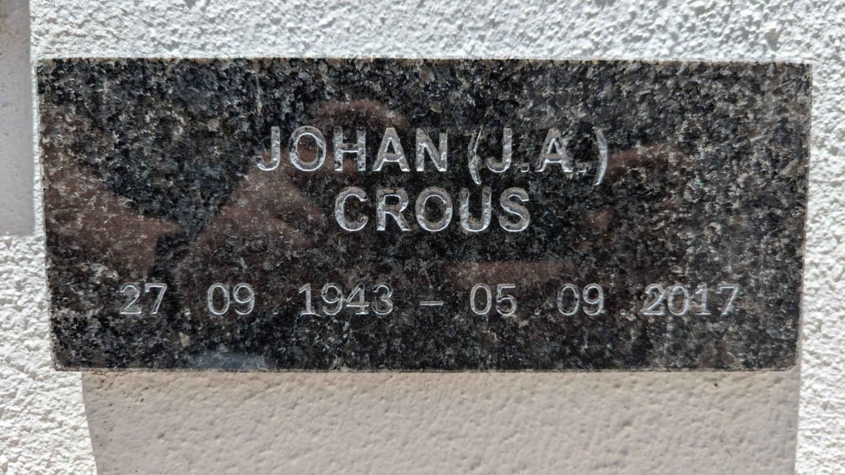 CROUSE Johan J.A. 1943-2017