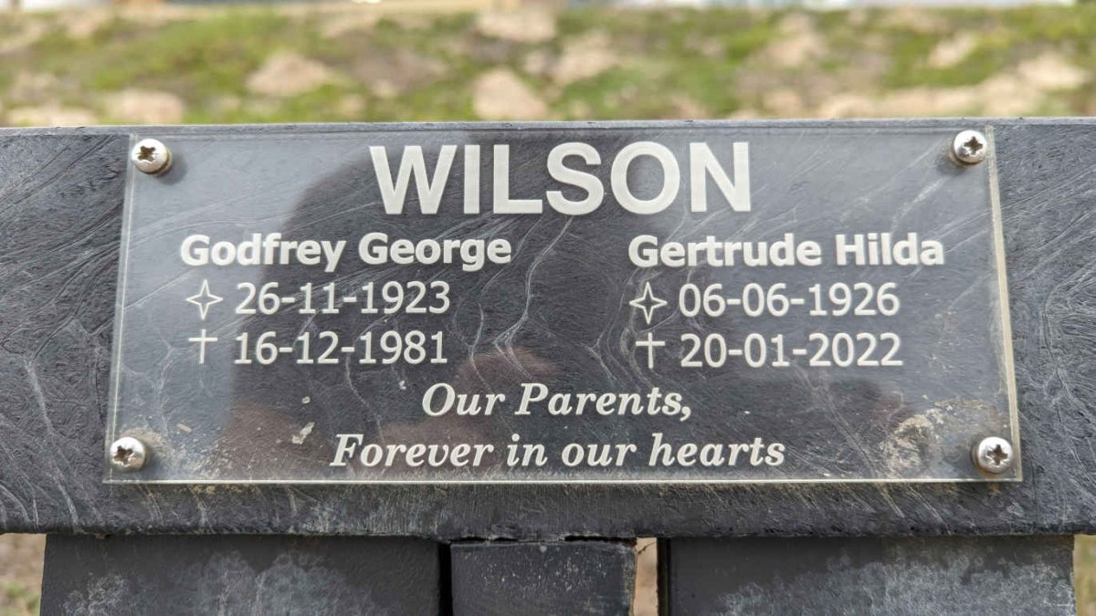 WILSON Godfrey George 1923-1981 &amp; Gertrude Hilda 1926-2022