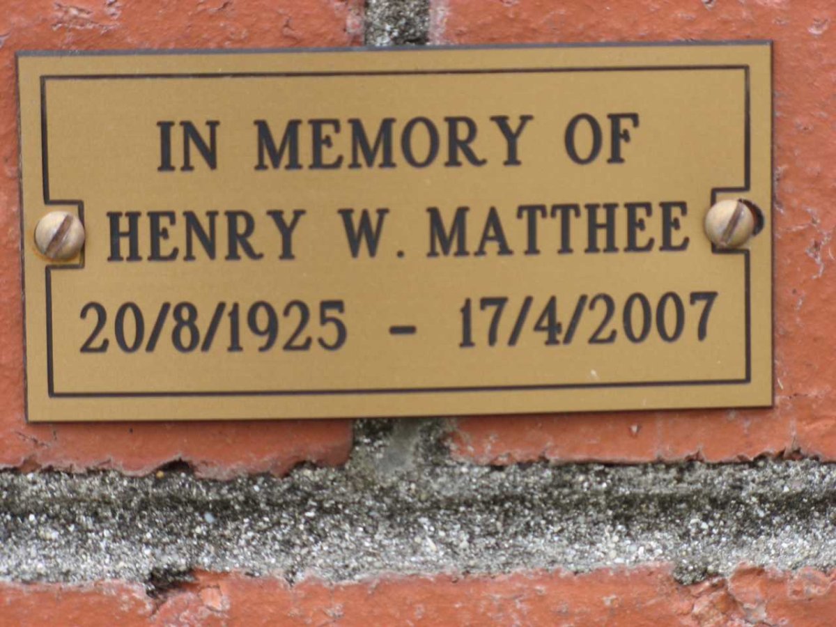 MATTHEE Henry W. 1925-2007