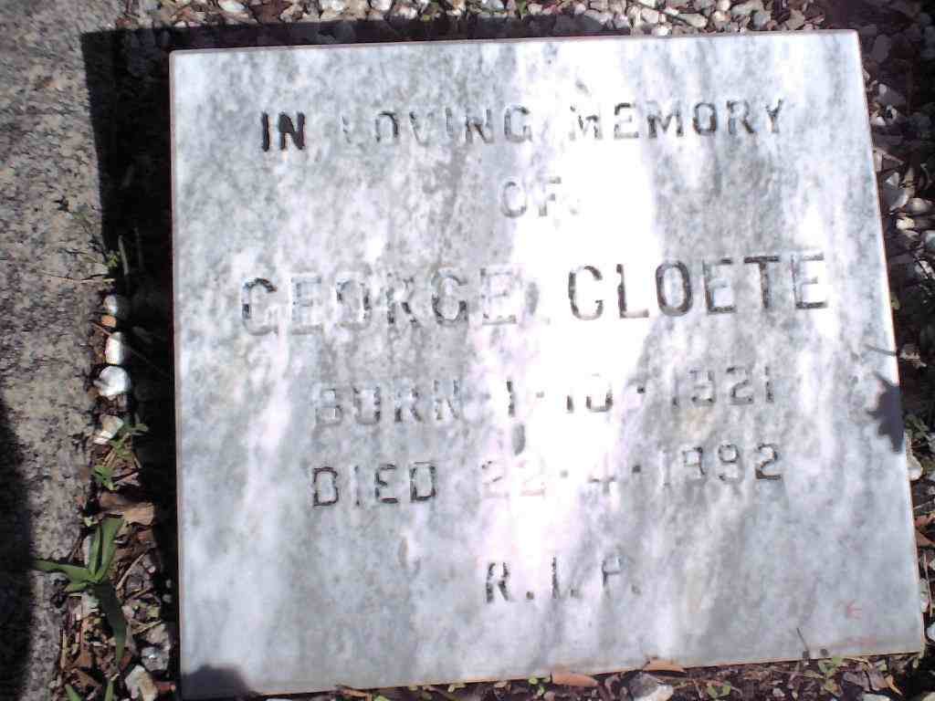 CLOETE George 1921-1992