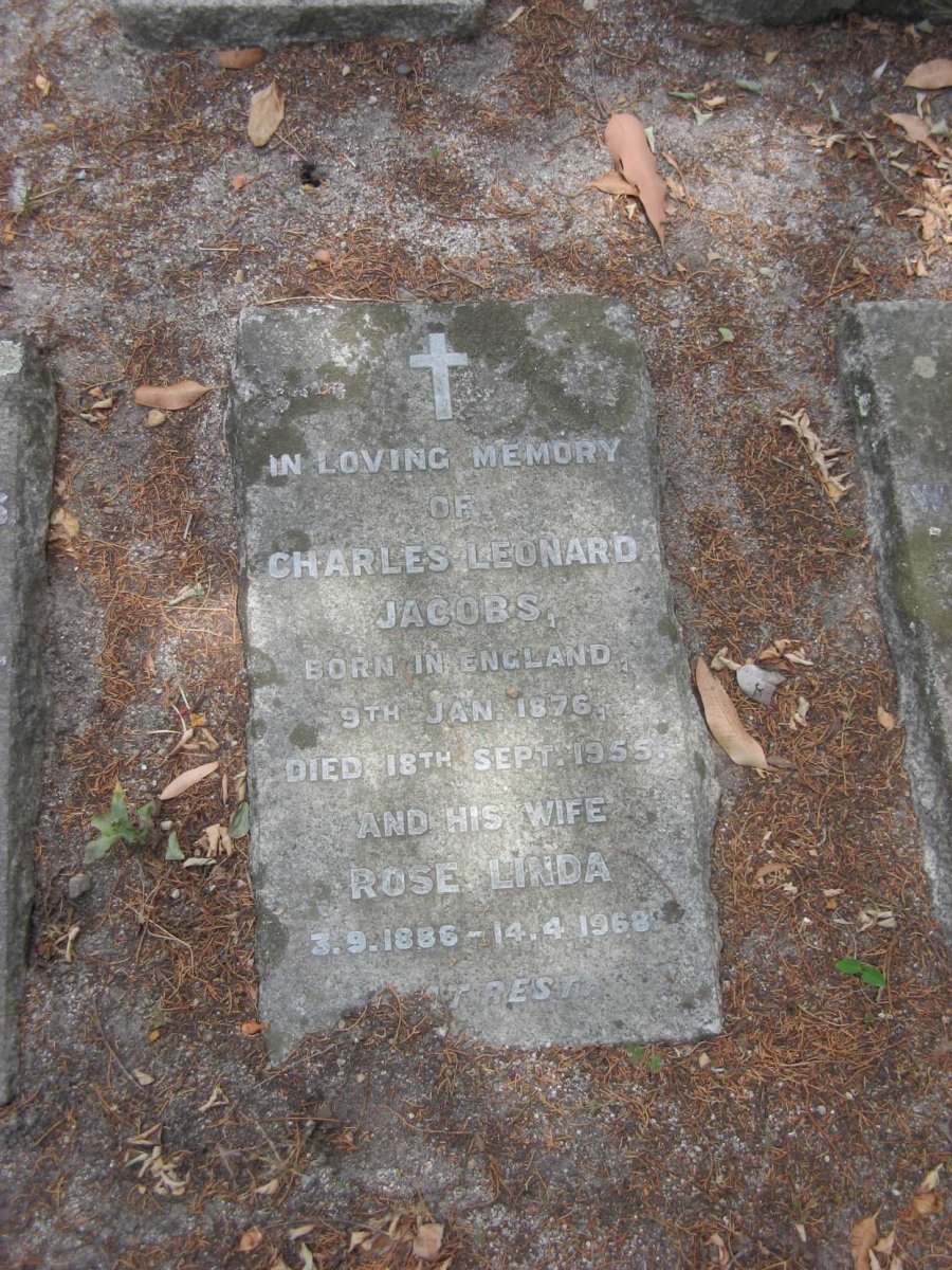 JACOBS Charles Leonard 1876-1955 &amp; Rose Linda 1886-1968