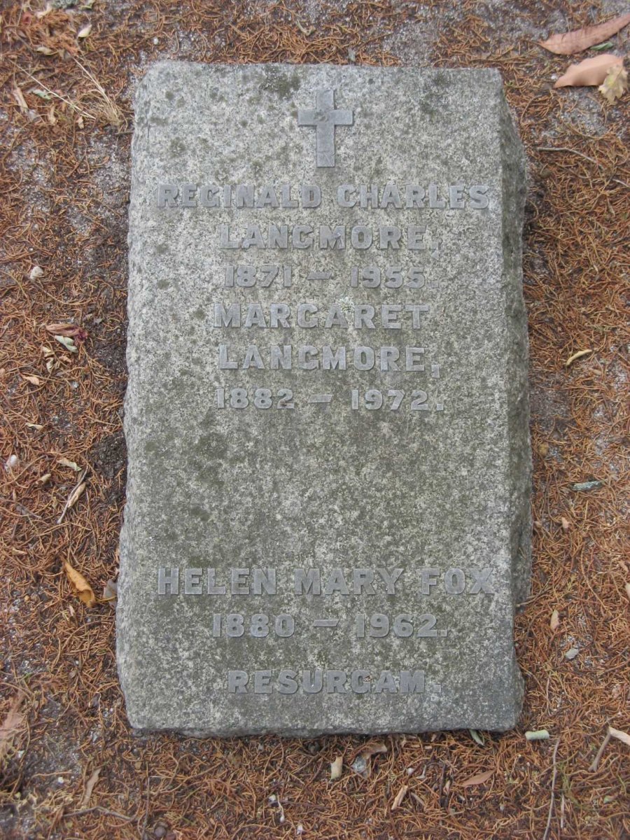 LONGMORE Reginald Charles 1871-1955 :: LONGMORE Margaret 1882-1972 :: FOX Helen Mary 1880-1962
