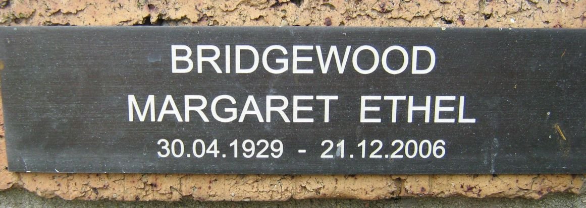 BRIDGEWOOD Margaret Ethel 1929-2006