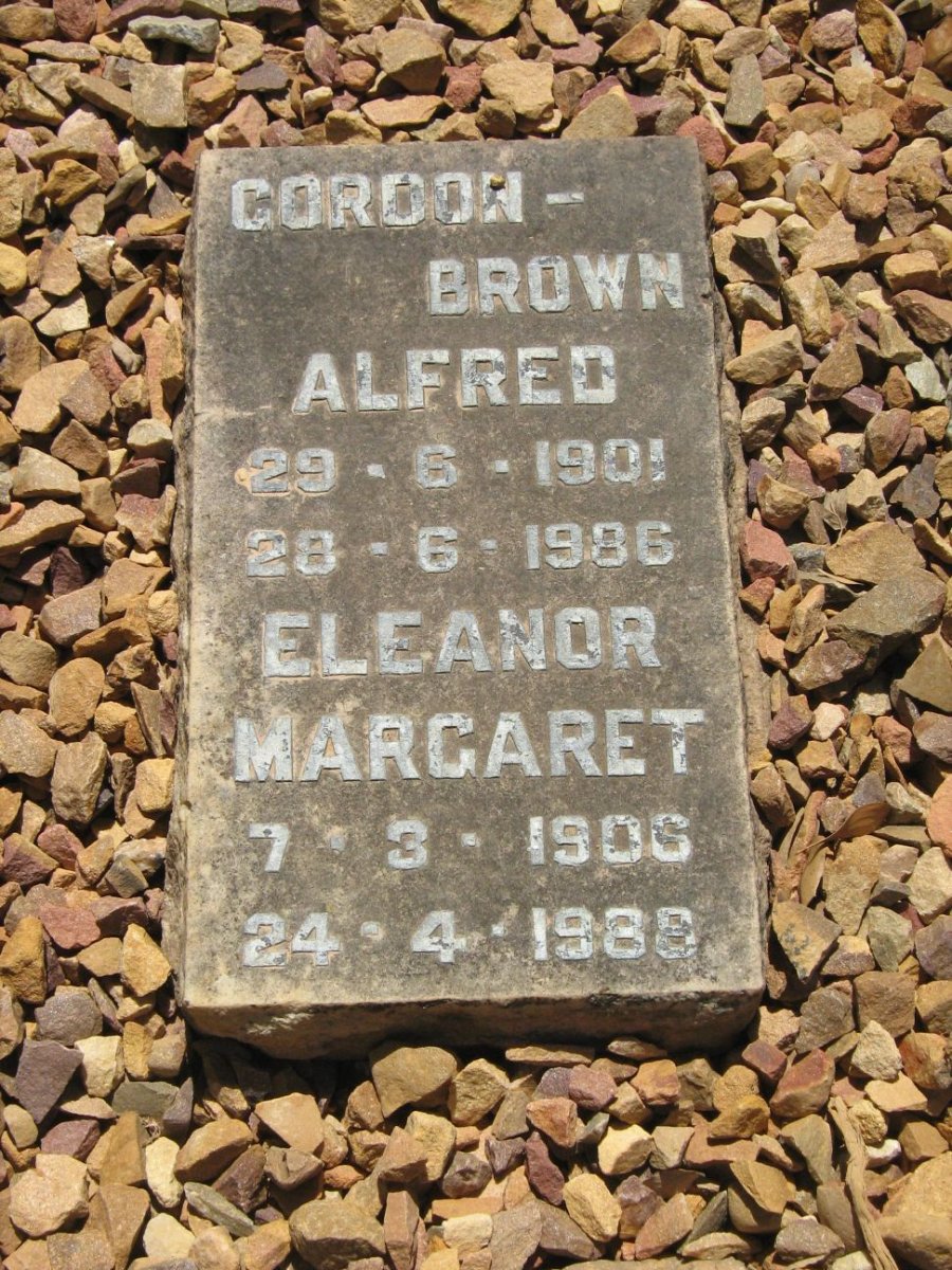 BROWN Alfred, GORDON 1901-1986 &amp; Eleanor Margaret 1906-1988