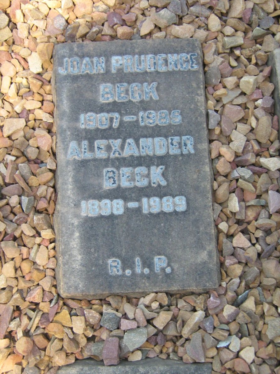 BECK Alexander 1898-1989 &amp; Joan Prudence 1907-1985