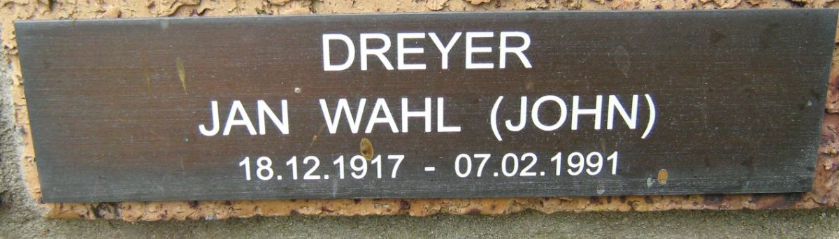 DREYER Jan Wahl 1917-1991