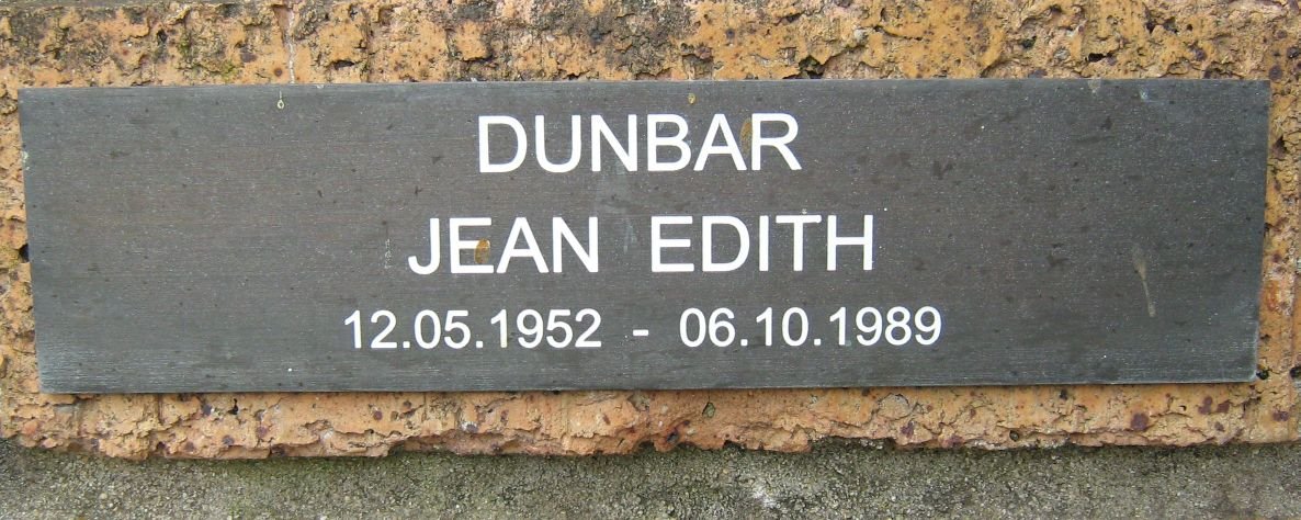 DUNBAR Jean Edith 1952-1989