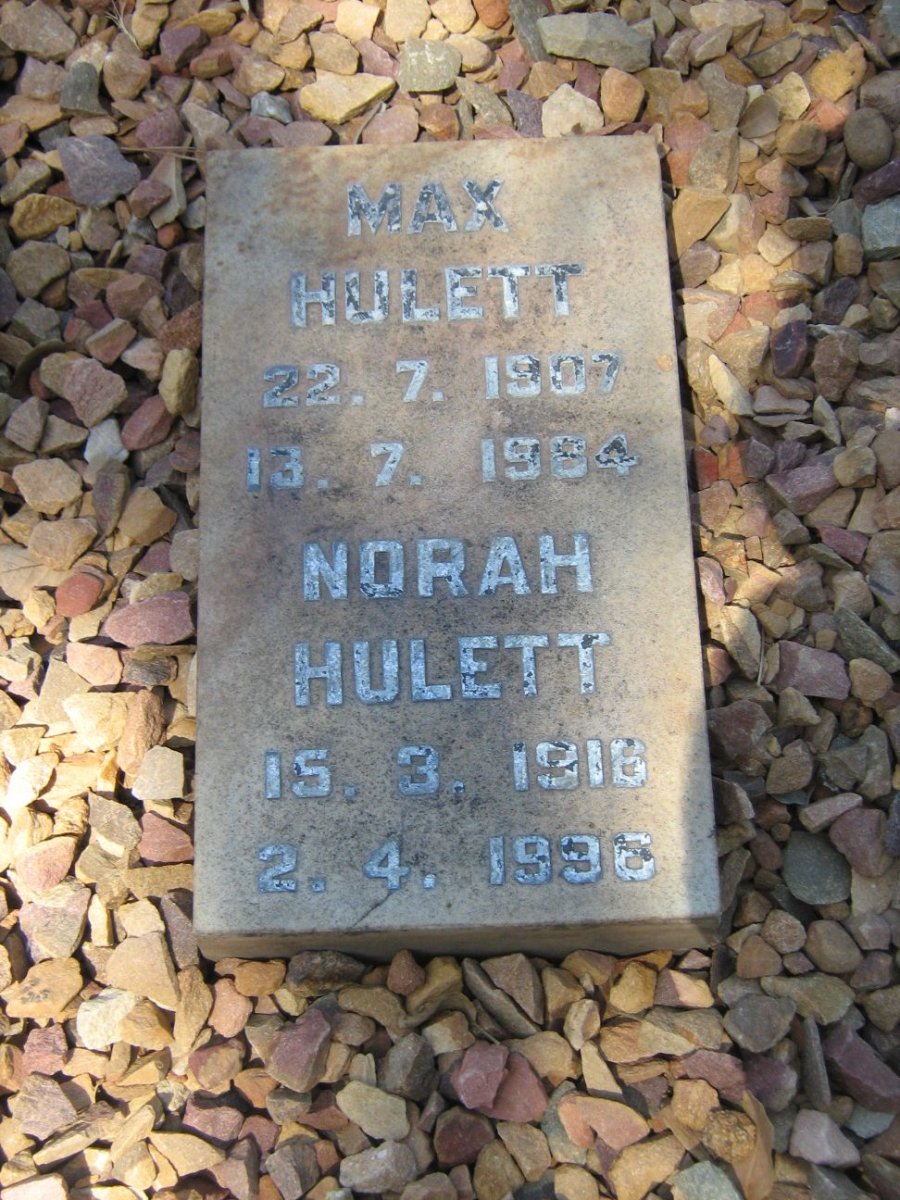 HULETT Max 1907-1984 &amp; Norah 1916-1996