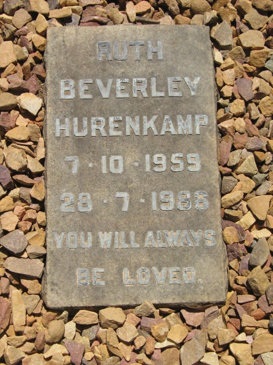 HURENKAMP Ruth Beverley 1959-1986