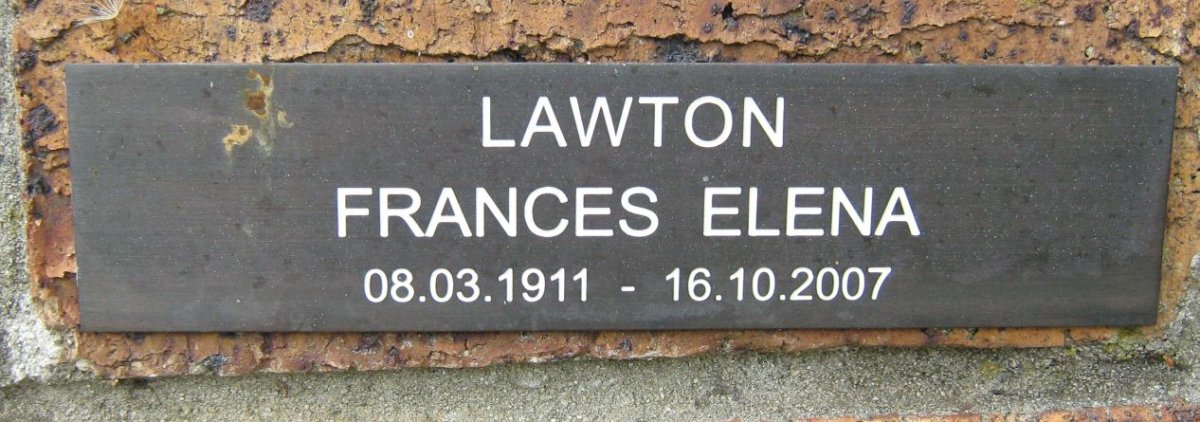 LAWTON Frances Elena 1911-2007